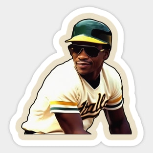 Portrait of baseball star Rickey Henderson Sticker